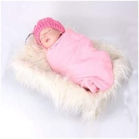 img 2 attached to 📸 Baby Photography Photo Props Blanket: Soft Faux Fur Rug for Newborns, Perfect DIY Basket Stuffer or Backdrop