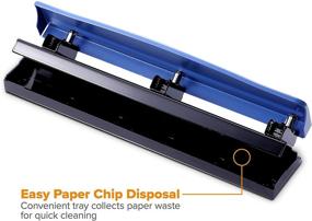 img 1 attached to 🔵 Bostitch Navy Blue 3 Hole Punch for 12 Sheets (Model: KT-HP12-BLUE)