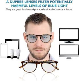 img 2 attached to 🐢 Tortoise Blue Light Blocking Glasses for Men and Women - Computer Gaming Eyewear to Prevent Eye Strain - Includes Case and Cleaning Cloth
