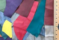 🌈 2 lbs 10 sf mix of scrap upholstery leather craft in vibrant rainbow colors logo