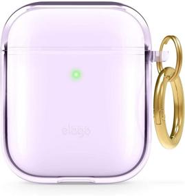 img 4 attached to 🌸 Стильный фиолетовый чехол elago Clear Airpods с карабином для Apple Airpods 1 & 2