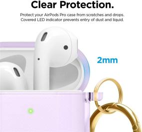 img 1 attached to 🌸 Стильный фиолетовый чехол elago Clear Airpods с карабином для Apple Airpods 1 & 2