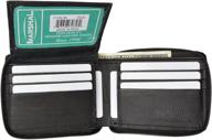 zippered bifold wallet genuine leather logo