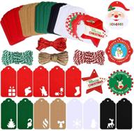 🎁 winlyn 170 pcs christmas wrap tags with hollow christmas tree, santa, snowflake designs - holiday hang tags for arts crafts wedding christmas festival, party favor tags with twines logo