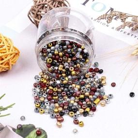 img 1 attached to ⚖️ Yholin Glass Seed Beads Starter Kit: 3360pcs 4mm 6/0 Small Craft Beads - Bracelet Necklace Jewelry Making Supplies with Needle, Tweezers, and Elastic String