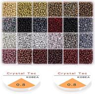 ⚖️ yholin glass seed beads starter kit: 3360pcs 4mm 6/0 small craft beads - bracelet necklace jewelry making supplies with needle, tweezers, and elastic string logo