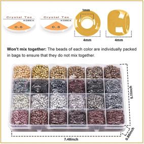 img 2 attached to ⚖️ Yholin Glass Seed Beads Starter Kit: 3360pcs 4mm 6/0 Small Craft Beads - Bracelet Necklace Jewelry Making Supplies with Needle, Tweezers, and Elastic String