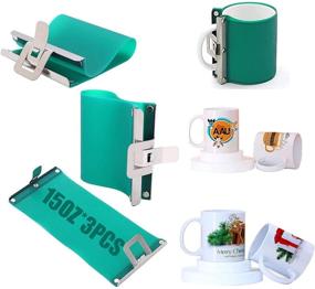 img 4 attached to Set of 3 15oz Sublimation Silicone Mug Wraps for 3D Sublimation Printing, Oven Fixture & Transfer Machine