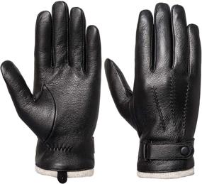 img 4 attached to 🧤 Mens Winter Genuine Leather Gloves: Must-Have Men's Accessories for Gloves & Mittens
