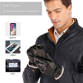 img 3 attached to 🧤 Mens Winter Genuine Leather Gloves: Must-Have Men's Accessories for Gloves & Mittens