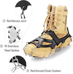 img 1 attached to 🏔️ Sheefly Crampons Ice Cleats Traction - 19 Spikes Snow Grips Ice Grippers Traction - Anti-Slip Stainless Steel Spikes for Shoes and Boots - Microspikes for Running, Hiking, Climbing, Fishing, Running