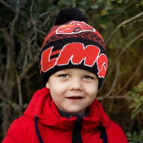 img 3 attached to Disney Winter Hat & Gloves Set: Lightning McQueen Baby Beanie for Kids Ages 2-4