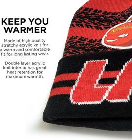 img 1 attached to Disney Winter Hat & Gloves Set: Lightning McQueen Baby Beanie for Kids Ages 2-4