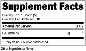 img 3 attached to 🌟 Премиум 1 кг порошка L-глютамина от Nutricost - 5000 мг на порцию, чистый и не содержит ГМО, без глютена