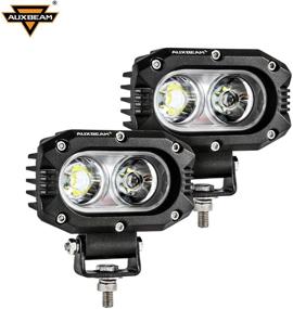 img 4 attached to 🔦 Auxbeam 4 Inch LED Pod: Powerful Square Offroad Flood Beam Lights for Jeep Wrangler, Truck, SUV, ATV, UTV - 2 Pcs