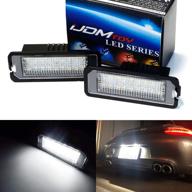 🚗 ijdmtoy 18-smd xenon white led license plate light kit for volkswagen golf gti cc rabbit eos beetle porsche cayman carrera cayenne boxster - can-bus error free & oem-fit logo