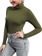 cowasto womens striped turtleneck thermal logo