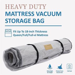 img 1 attached to 🛏️ Premium Foam Mattress Vacuum Bag with Straps & Name Tag Stickers – Sealable & Leakproof, Ideal for Moving & Storage (Queen/Full/Full XL)