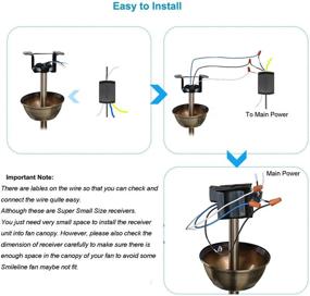 img 1 attached to 🔧 Universal Ceiling Fan Remote Control Kit, Small Size 3 in 1 Wireless Control for Harbor Breeze, Hunter, Hampton Bay, Lichler Ceiling Fans - Speed, Light & Timing Control