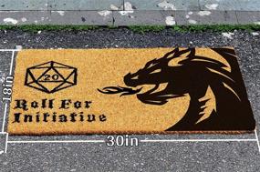 img 2 attached to 🐉 Attention Gamers: Roll for Initiative with our Funny Dragon and D20 Welcome Mat! Non-Slip Backing, 30"x18