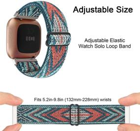 img 3 attached to 🏋️ Премиум нейлоновый эластичный ремешок для Fitbit Versa/Versa 2/Versa Lite - Зеленая стрела