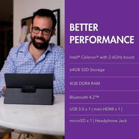 img 2 attached to 📱 AVITA Magus II 10.1" HD Планшет с отстегивающейся клавиатурой, Windows 10, процессор Intel Celeron N4000, 4 ГБ ОЗУ и 64 ГБ памяти (бордовый) - Улучшен для SEO