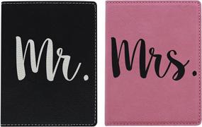 img 4 attached to Honeymoon Newlywed Passport Engraved Leather Travel Accessories