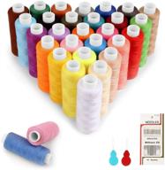 queta 30 colors spools polyester sewing thread kit with needle threaders and needles: ideal for hand and machine sewing logo