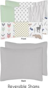 img 2 attached to 🦌 Coral, Mint, and Grey Woodsy Deer Girls Full/Queen Bedding Set by Sweet Jojo Designs