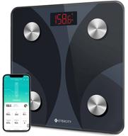 🛀 smart digital bathroom weighing scale with body fat and water weight analysis, bluetooth bmi electronic body analyzer machine by etekcity, black, 400 lb logo