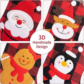 img 2 attached to 🎄 Farmhouse Buffalo Plaid Christmas Stockings – 4 Pack, 18 inches Large for Kids, Xmas Holiday, Fireplace, Christmas Tree