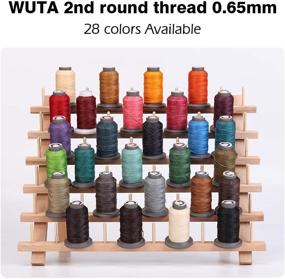 img 3 attached to 🧵 WUTA Leather Sewing Lines: Round Waxed Thread for DIY Leather Work - 28 Colors Available (Lvory, 0.65mm, 76Yards)