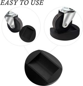 img 2 attached to 🛋️ Premium Furniture Stopper Cups with Solid Rubber Design - 4 Pack Wheel Stoppers for All Floors & Wheels, Ideal for Sofas, Beds, Chairs, Prevents Scratches