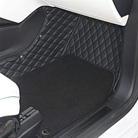 img 3 attached to 🚗 ThinSGO Tesla Model X 7 Seater Floor Mats: All-Weather PU Leather Cargo Liners for Front and Rear Trunks