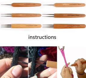 img 3 attached to Крючки для дредлоков для волос 0,5 мм - набор инструментов для плетения волос с 1, 2 и 3 крючками - идеально подходит для стилизации и ухода за дредлоками.