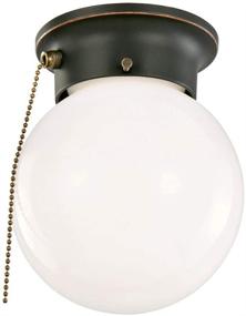 img 4 attached to 🏡 Traditional 1 Indoor Ceiling Mount Globe Light Dimmable by Design House: Ideal for Bedroom, Dining Room, Kitchen - Pull Chain, Oil Rubbed Bronze Finish