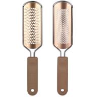 🦶 professional stainless steel colossal and fine foot scrubber set - 2pcs pedicure rasp foot file callus remover, effectively removes dead skin from wet and dry feet logo