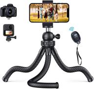 гибкая и устойчивая телефонная штативная подставка для iphone 12 11 pro max/samsung/sports camera/gopro - включает беспроводной пульт дистанционного управления и поворот на 360° - портативный туристический штатив nexmee логотип