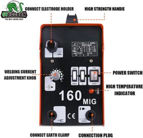 img 1 attached to STEGODON MIG 160 Welder: Portable Flux Core Wire Automatic-Feed 160 Welder Machine with Free Mask, ARC 110V, Electrode Holder, Work Clamp, Input Power Adapter Cable, and Brush (Orange)