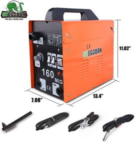 img 3 attached to STEGODON MIG 160 Welder: Portable Flux Core Wire Automatic-Feed 160 Welder Machine with Free Mask, ARC 110V, Electrode Holder, Work Clamp, Input Power Adapter Cable, and Brush (Orange)