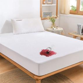 img 4 attached to 🛏️ Twin Size Waterproof Mattress Protector - Full Size Noiseless Premium Cotton Terry Bed Cover, Vinyl-Free