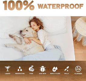 img 2 attached to 🛏️ Twin Size Waterproof Mattress Protector - Full Size Noiseless Premium Cotton Terry Bed Cover, Vinyl-Free