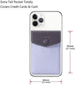 img 1 attached to 📱 FRIFUN Gray Card Holder: Ultra-Slim Self Adhesive Wallet for All Smartphones