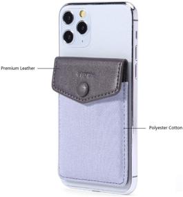 img 2 attached to 📱 FRIFUN Gray Card Holder: Ultra-Slim Self Adhesive Wallet for All Smartphones