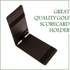 img 1 attached to 🏌️ High-Quality Leather Golf Scorecard Holder - Yardage Book Cover - Golf Yardage Book - Golf Scorecard Book - Includes Complimentary Pencil and Stat Tracker Sheet