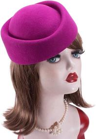 img 1 attached to 🍸 Cocktail Fascinator Hostess Pillbox Millinery Women's Accessories