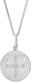 img 3 attached to 📿 Sacred and Stylish: Ritastephens Sterling Silver San Benito St Saint Benedict Medallion Pendant Necklace (Available in 3 sizes)