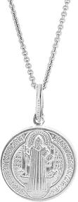 img 4 attached to 📿 Sacred and Stylish: Ritastephens Sterling Silver San Benito St Saint Benedict Medallion Pendant Necklace (Available in 3 sizes)