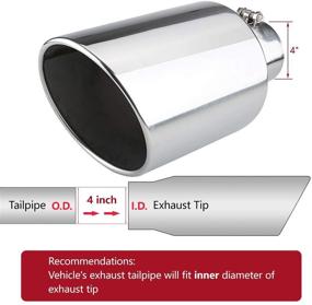 img 1 attached to 🚚 Diesel Truck Tailtip with 4-inch Inlet, 8-inch Outlet Exhaust Tip, 15-inch Length Muffler Tip, Rolled End Angle Cut