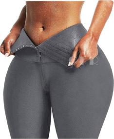 img 4 attached to 🩲 CFR Women's Corseted Workout Leggings - High Waist, Tummy Control, Body Shaping, Yoga Pants